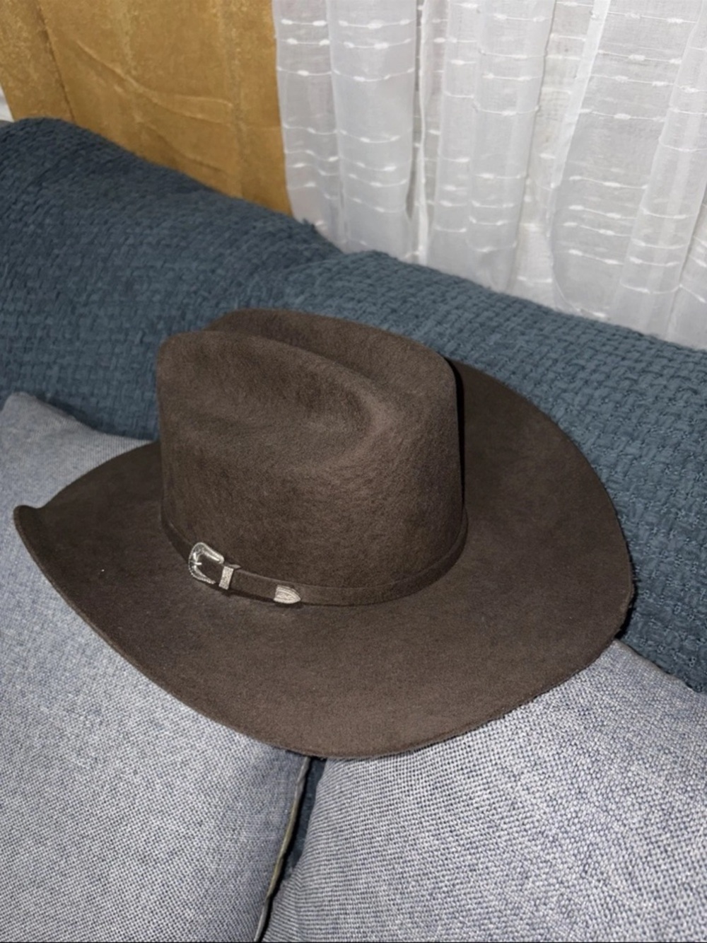 Stetson Brown Felt Western Hat with Buckle Band